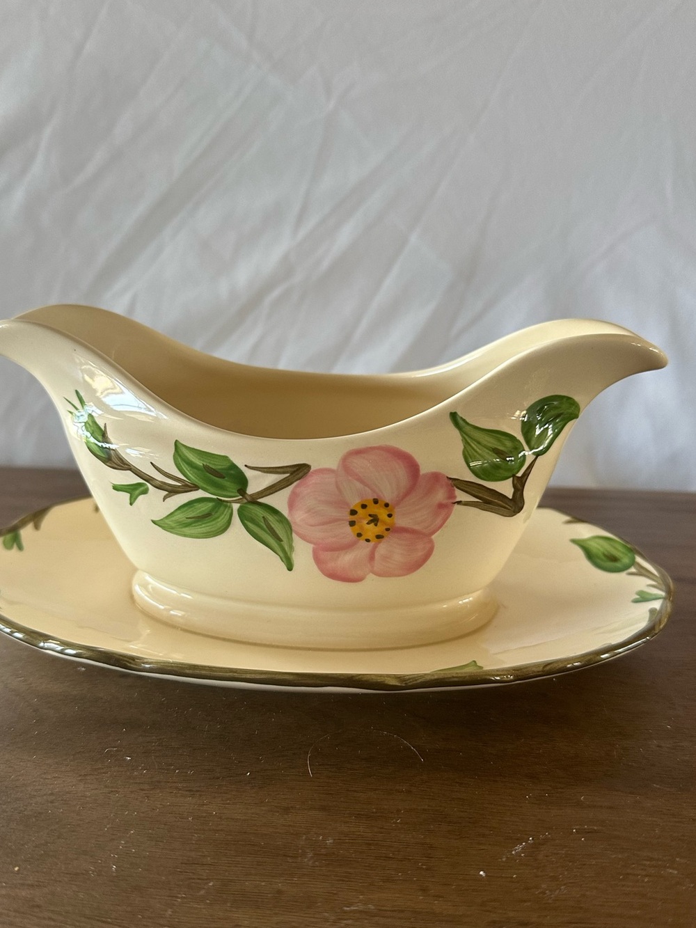 Franciscan Desert Rose Gravy Boat w/ Underplate Vintage England